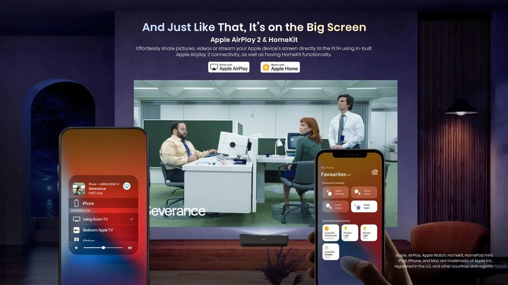Лазерный проектор Hisense PL1H с экраном Kauber CLR 99"