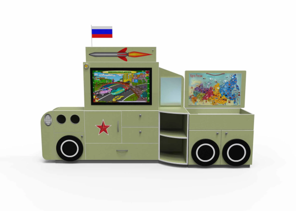 Профессиональный интерактивный логопедический комплекс AVKompleks Logo 37 в форме военной машины Катюша