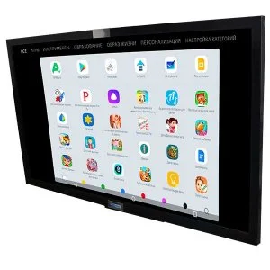 Интерактивная панель с диагональю 75 дюймов, разрешением 3840х2160 (4K UHD), 20 касаний, приложения для обучения и развития