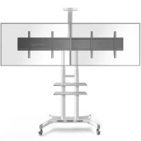 Мобильная стойка ONKRON для двух телевизоров с кронштейном 40"-65", белая TS1881DV