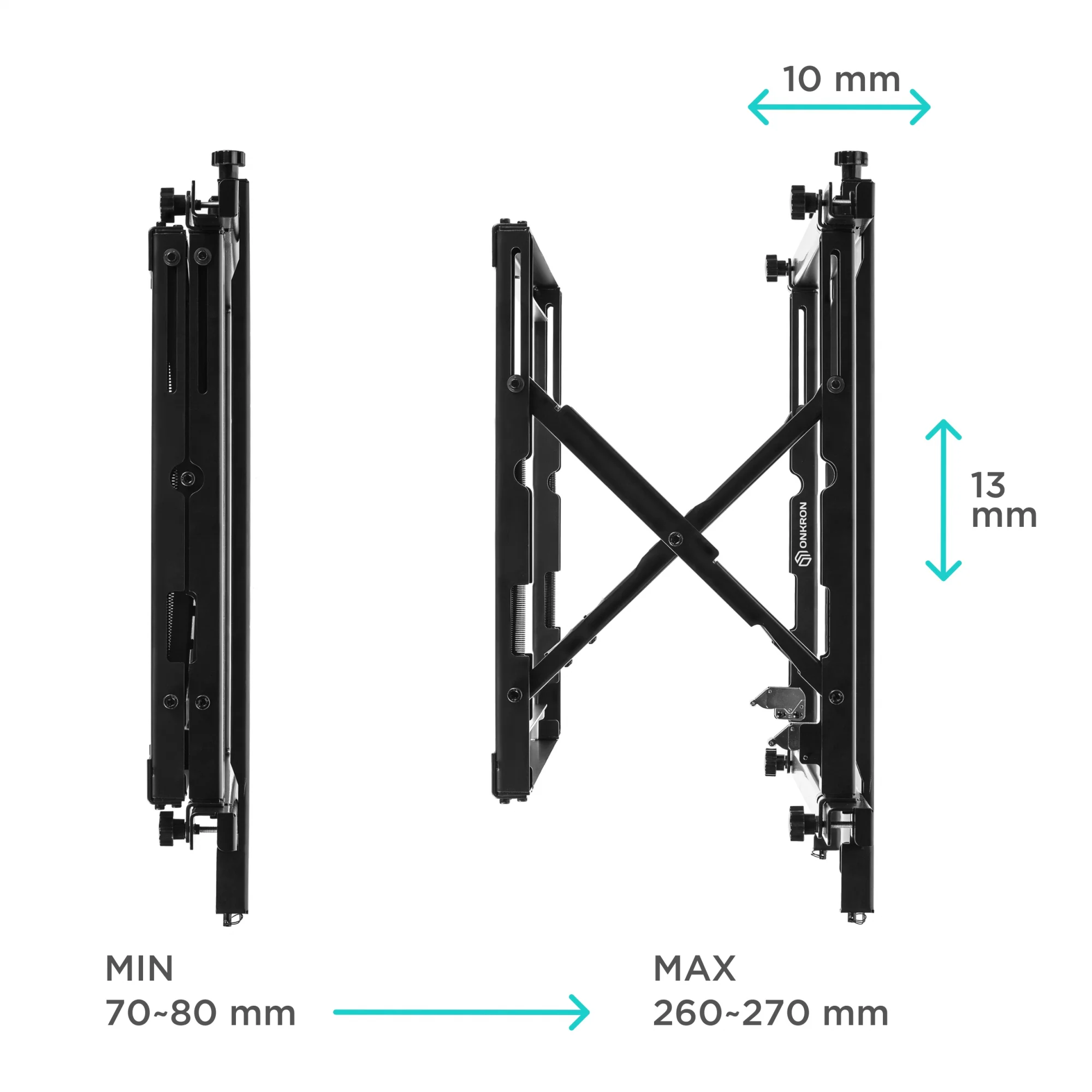 Настенное крепление ONKRON для видеостен 40”-70" PRO7M, чёрный