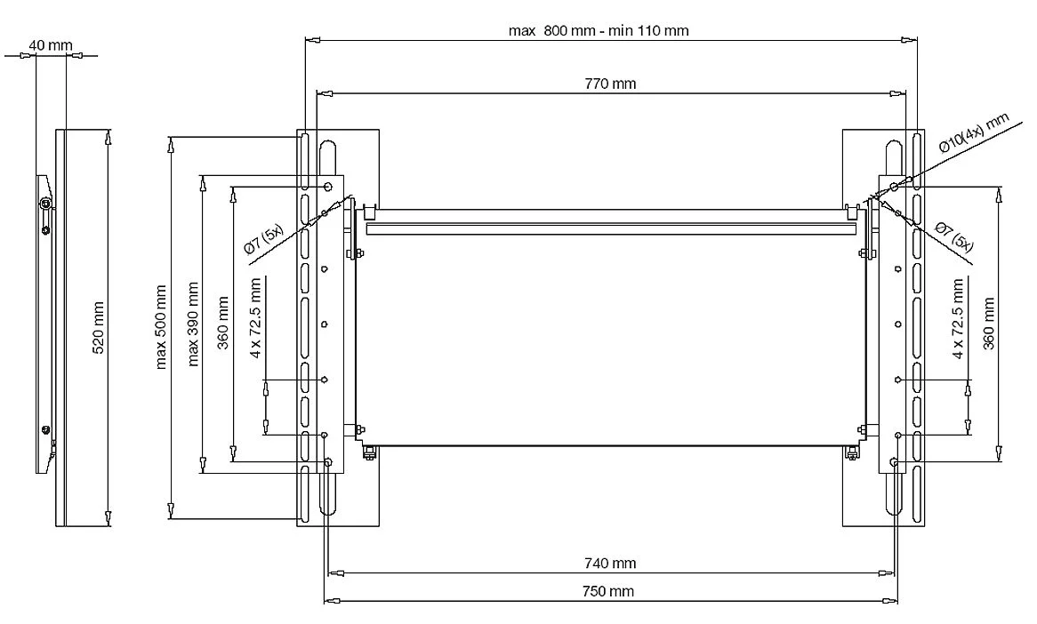 Кронштейн настенный SMS Func Flatscreen WH T Black