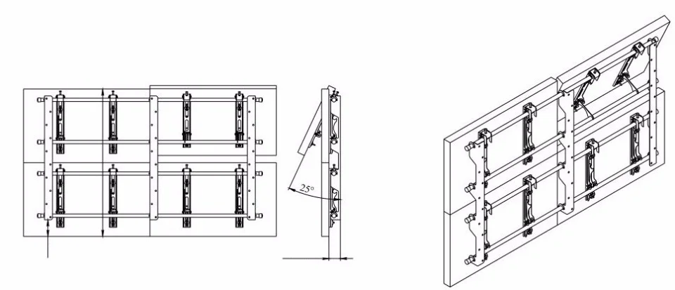 Видеостена 3х3 на панелях 49" NEC UN492VS, стык 1,8 мм, яркость 500 Кд/м2