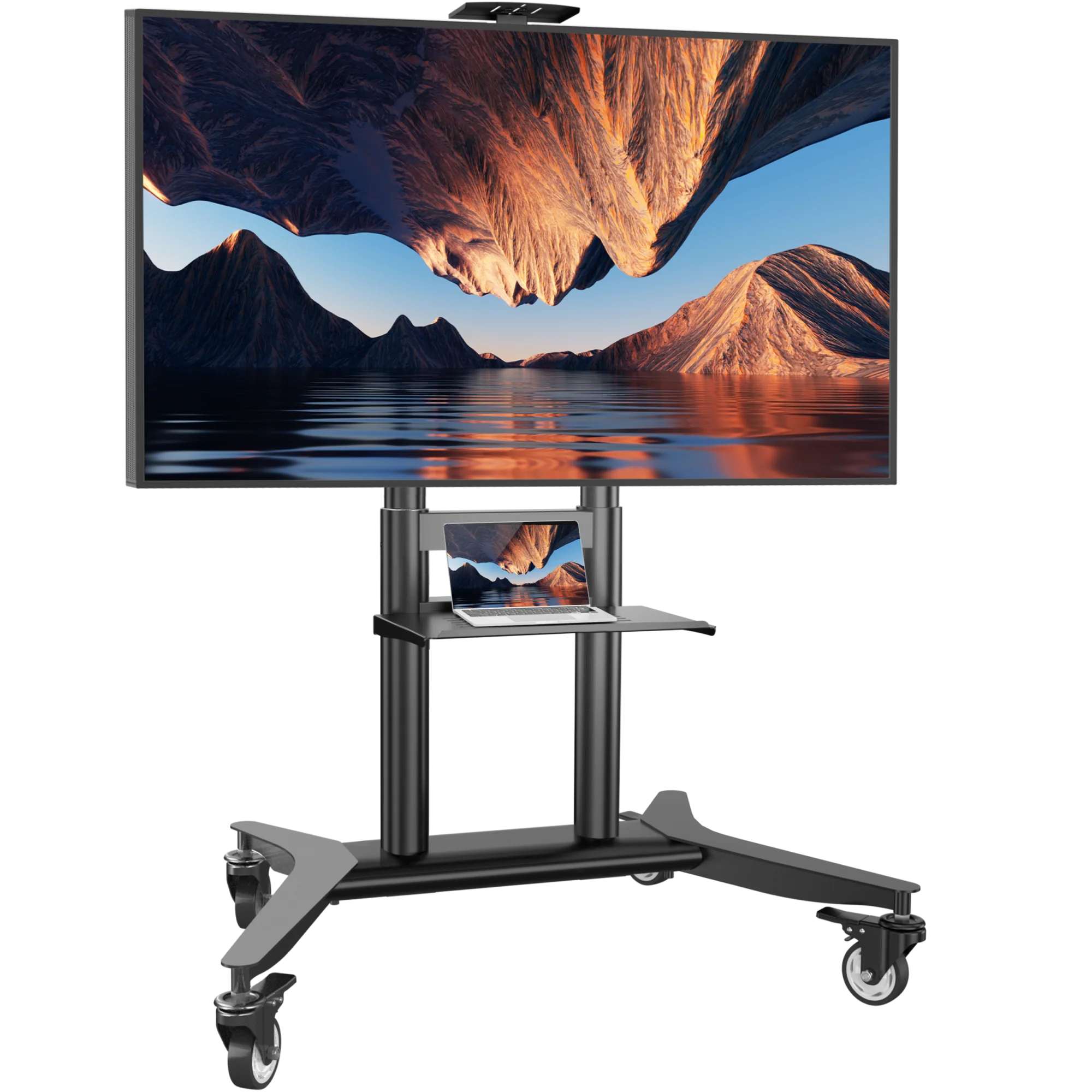 ONKRON стойка для телевизора с кронштейном 55"-90", мобильная, чёрная TS1871