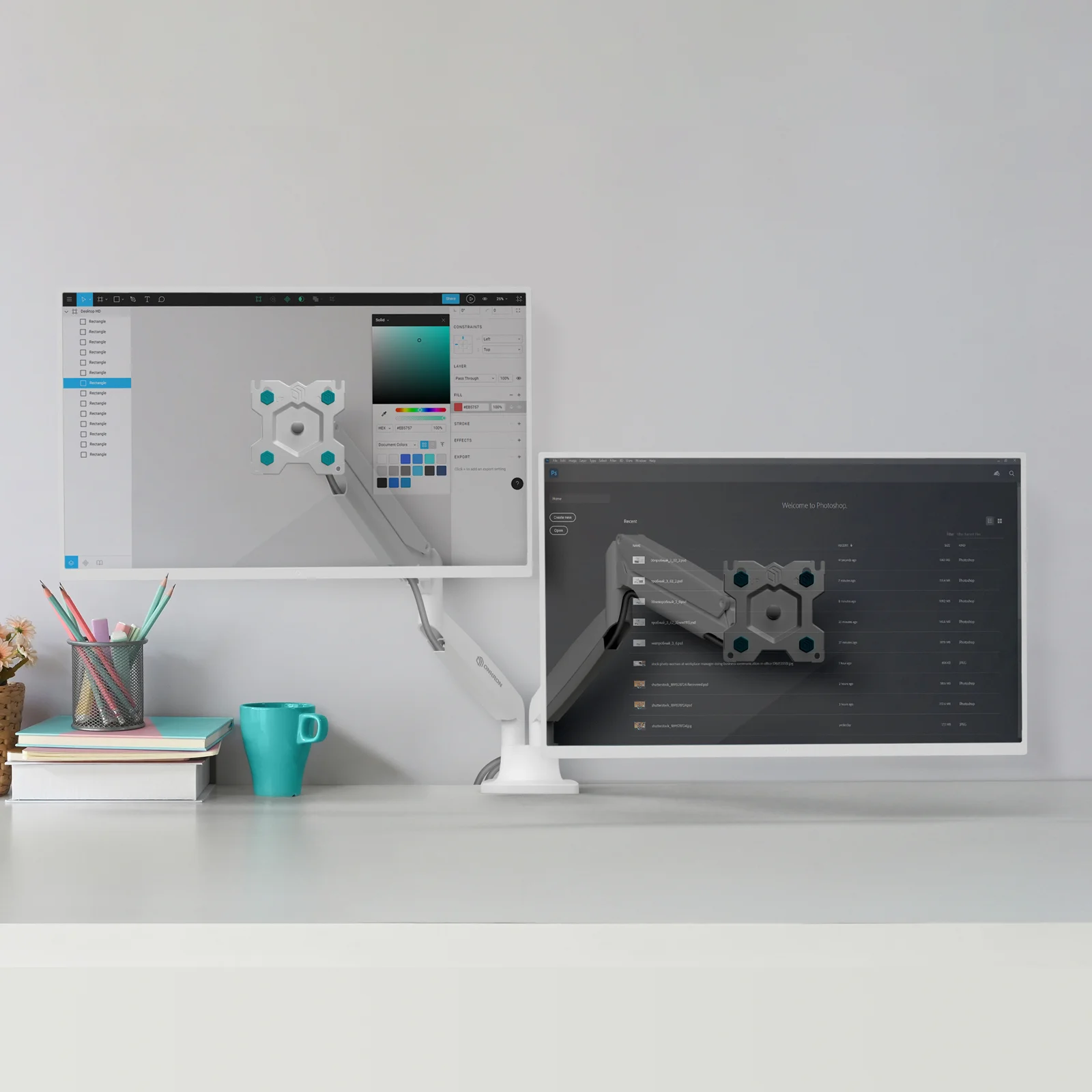 Кронштейн ONKRON для монитора 13"- 32" настольный, белый G200