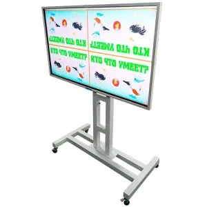 Интерактивная панель на мобильной поворотной стойке с диагональю 65 дюймов, разрешением 3840х2160 (4K UHD), 20 касаний, приложения для обучения и развития