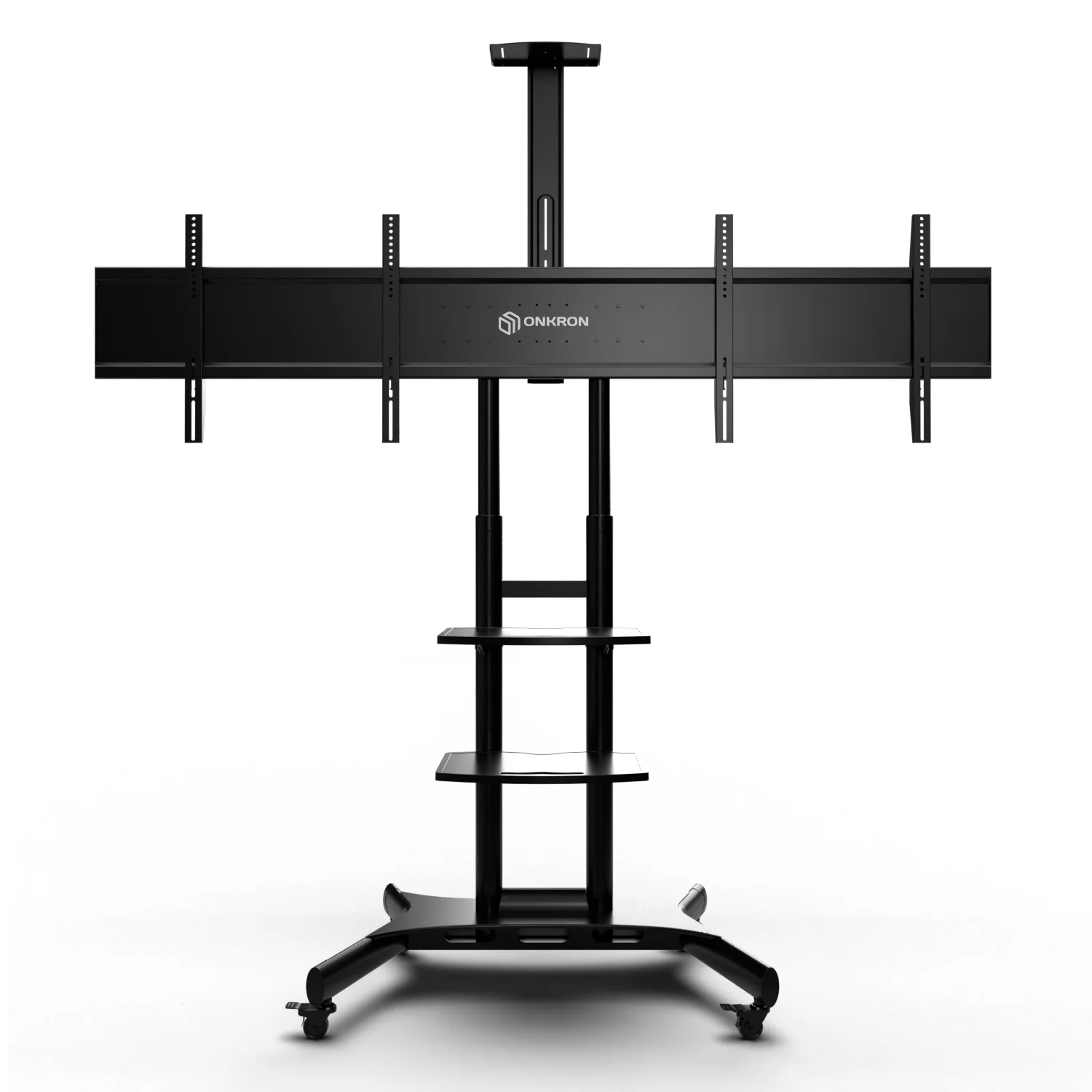 Мобильная стойка ONKRON для двух телевизоров с кронштейном 40"-65", чёрная TS1881DV