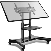 Мобильная стойка ONKRON для ТВ и интерактивной панели с кронштейном 50"-83", чёрная TS1380