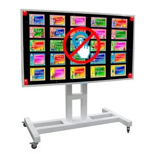 Интерактивная панель на мобильной поворотной стойке с диагональю 75 дюймов, разрешением 3840х2160 (4K UHD), приложения для обучения и развития