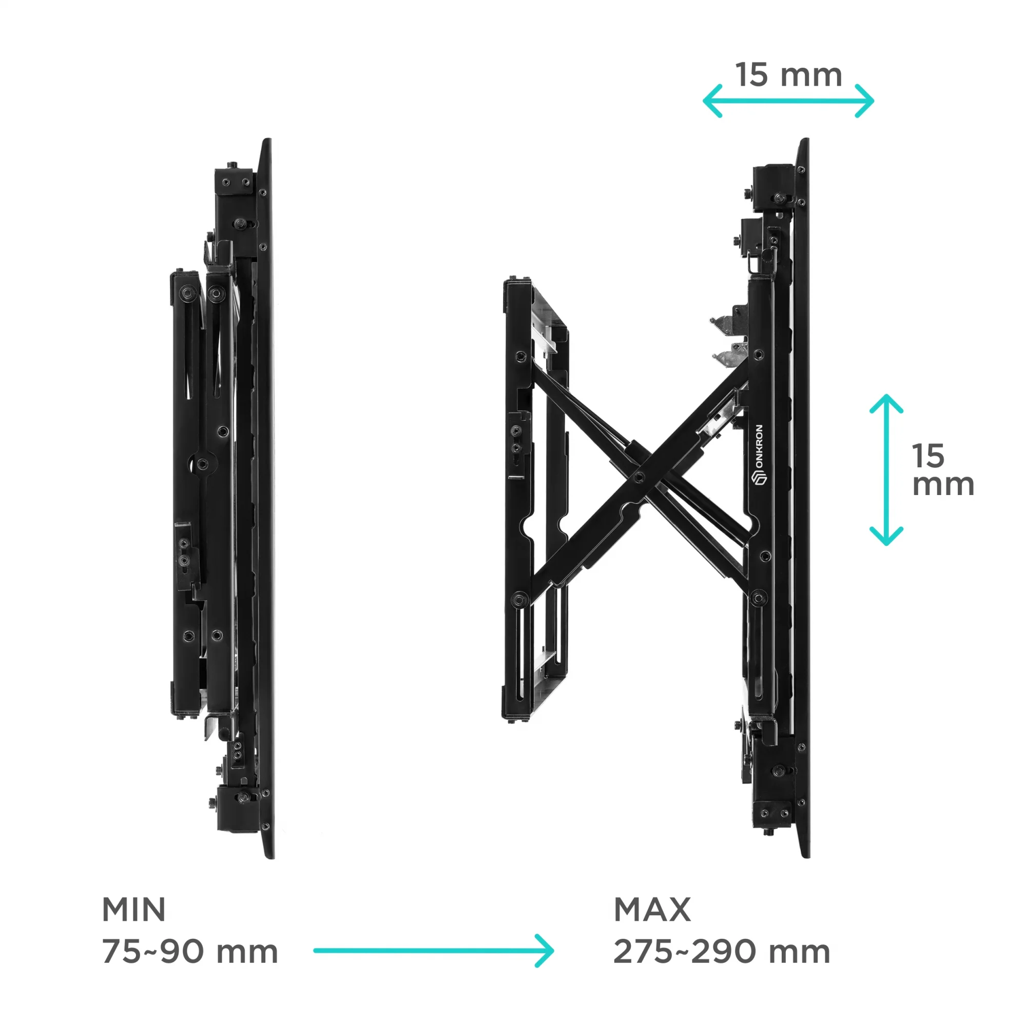 Настенное крепление ONKRON для видеостен 50”-70" PRO7G, чёрный