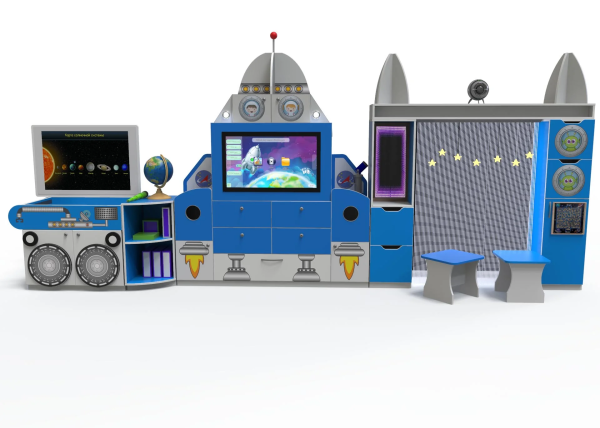 Профессиональный интерактивный логопедический комплекс AVKompleks Logo 55 в форме космодрома