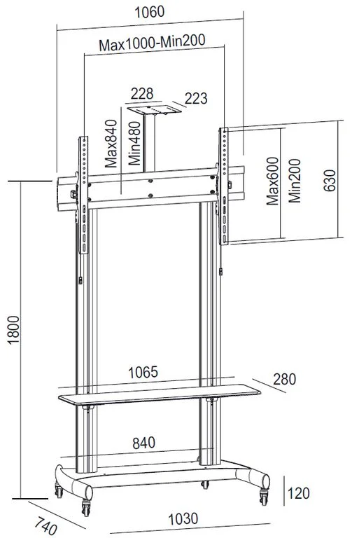 Напольная мобильная стойка Digis DSM-P1784