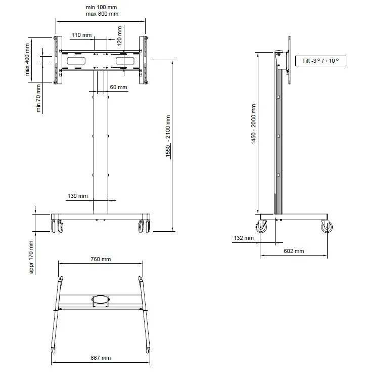Мобильная стойка SMS Flatscreen FH MT2000 A/S EU