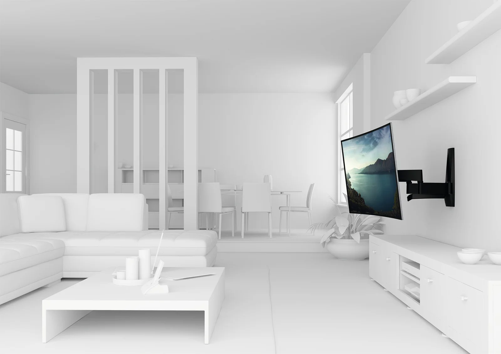 Vogel's WALL 2450 Наклонно-поворотный (две ноги) кронштейн для размера 55"-80"